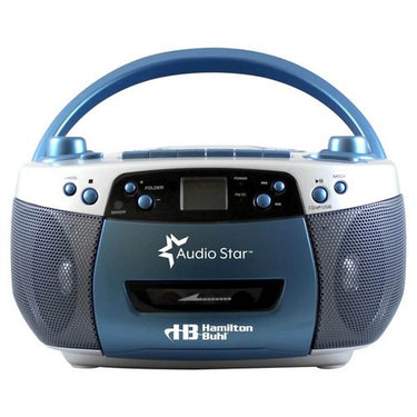 AudioStar Boombox from HamiltonBuhl, featuring CD, cassette, USB, and MP3 conversion for education and bulk headphone packs.